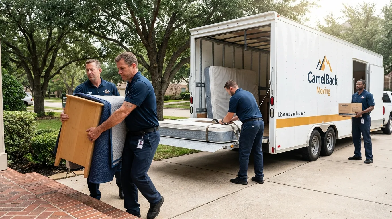 Crew loading residential truck for cross-state move from Mountainside, NJ